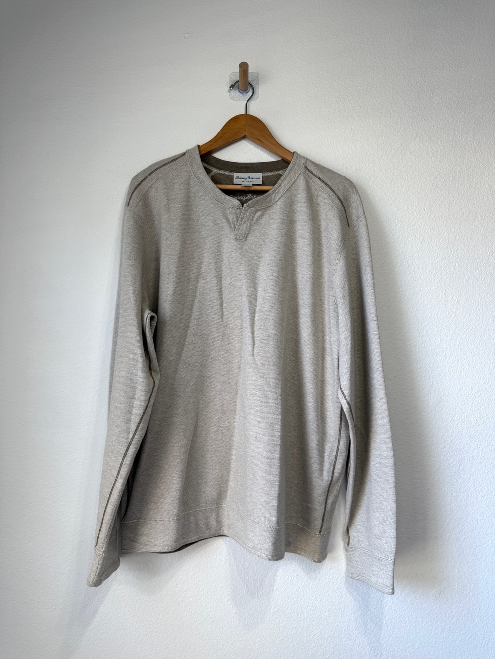 Tommy Bahama Reversible Crewneck Pullover Sweatshirt XL Beige - Picture 3 of 5